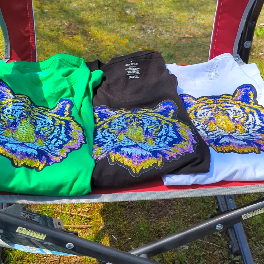 COPY: NWT ⚜️🐅LSU 💛💜 MIKE THE TIGER 🐅⚜️ Cotton SS TEE 🌿 PEACE GARDEN DESIGNS